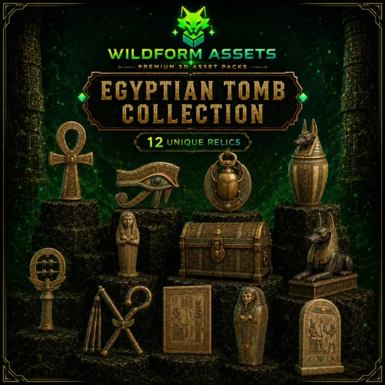 Egyptian Tomb Relics collection: ankh, eye of Horus, scarab, canopic jar, sarcophagus and stelae on tomb stone